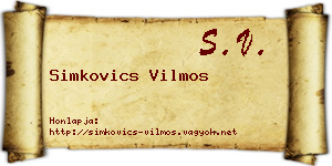 Simkovics Vilmos névjegykártya
